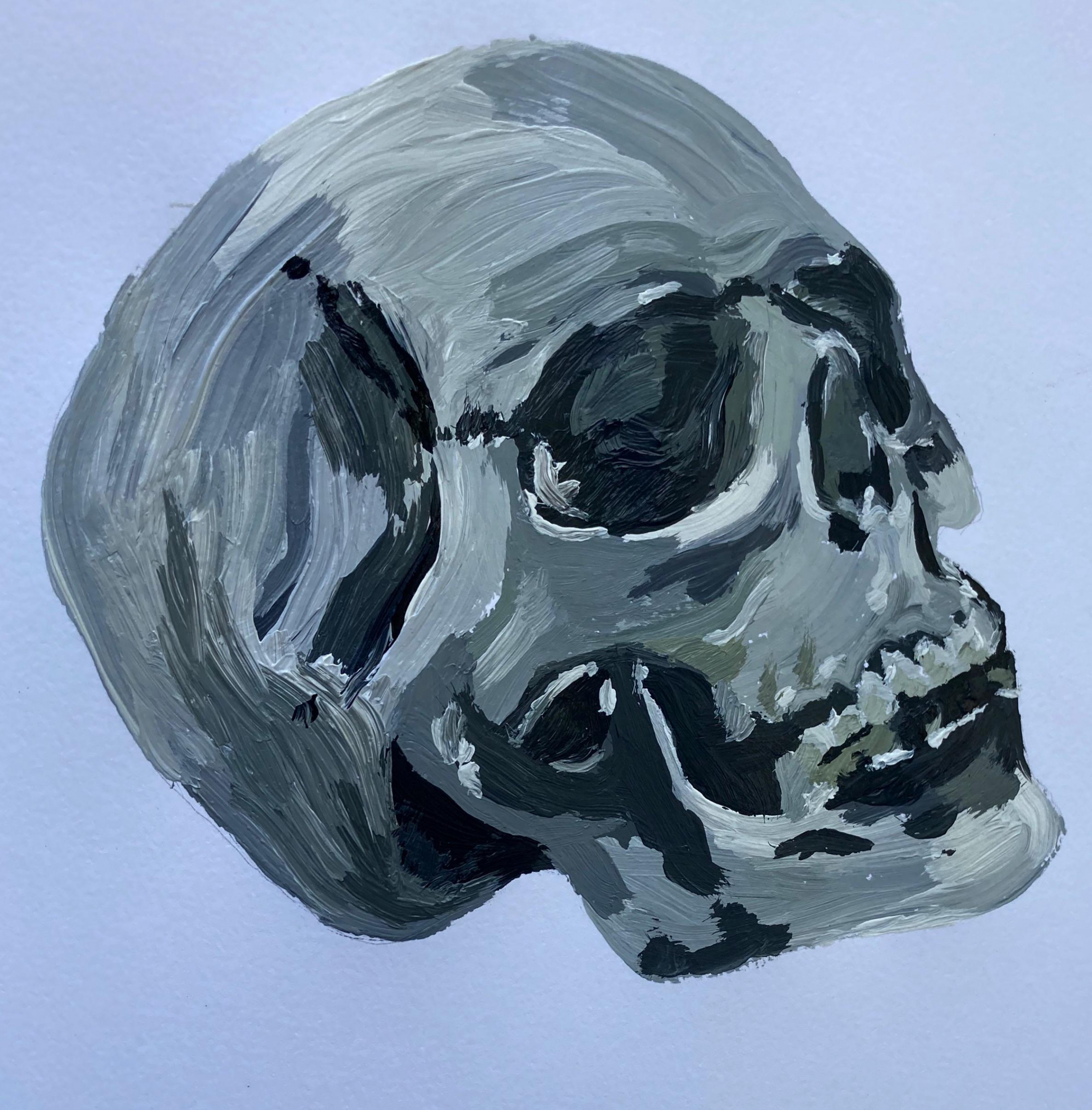 skull, me, acrylic paint,  : r/Art