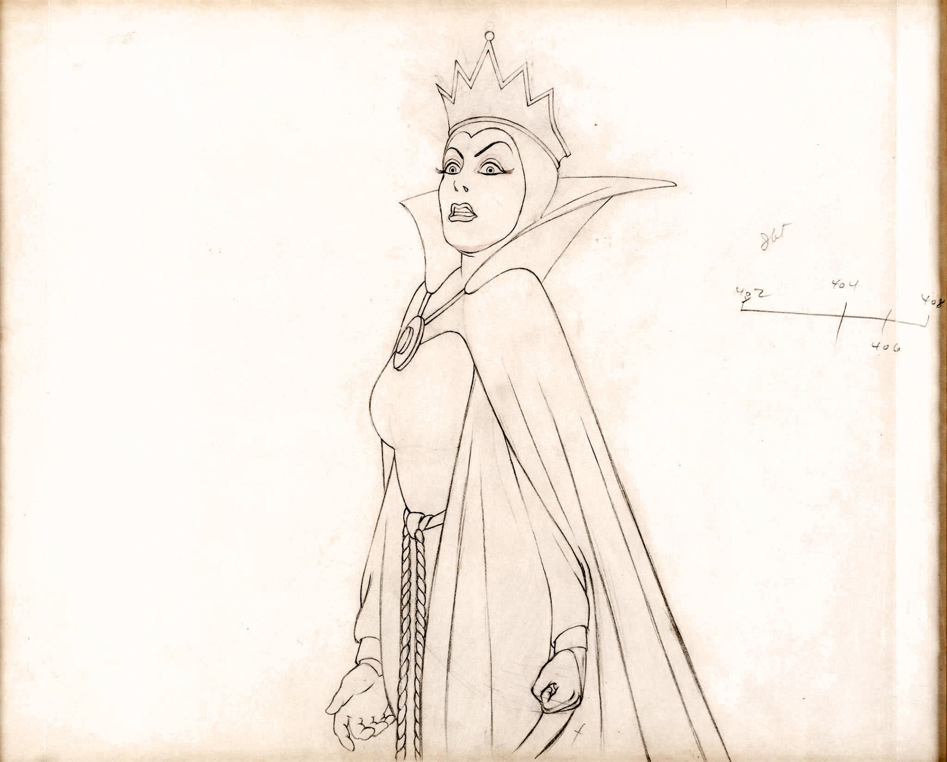 Snow White and the Seven Dwarfs, Evil Queen animation drawing