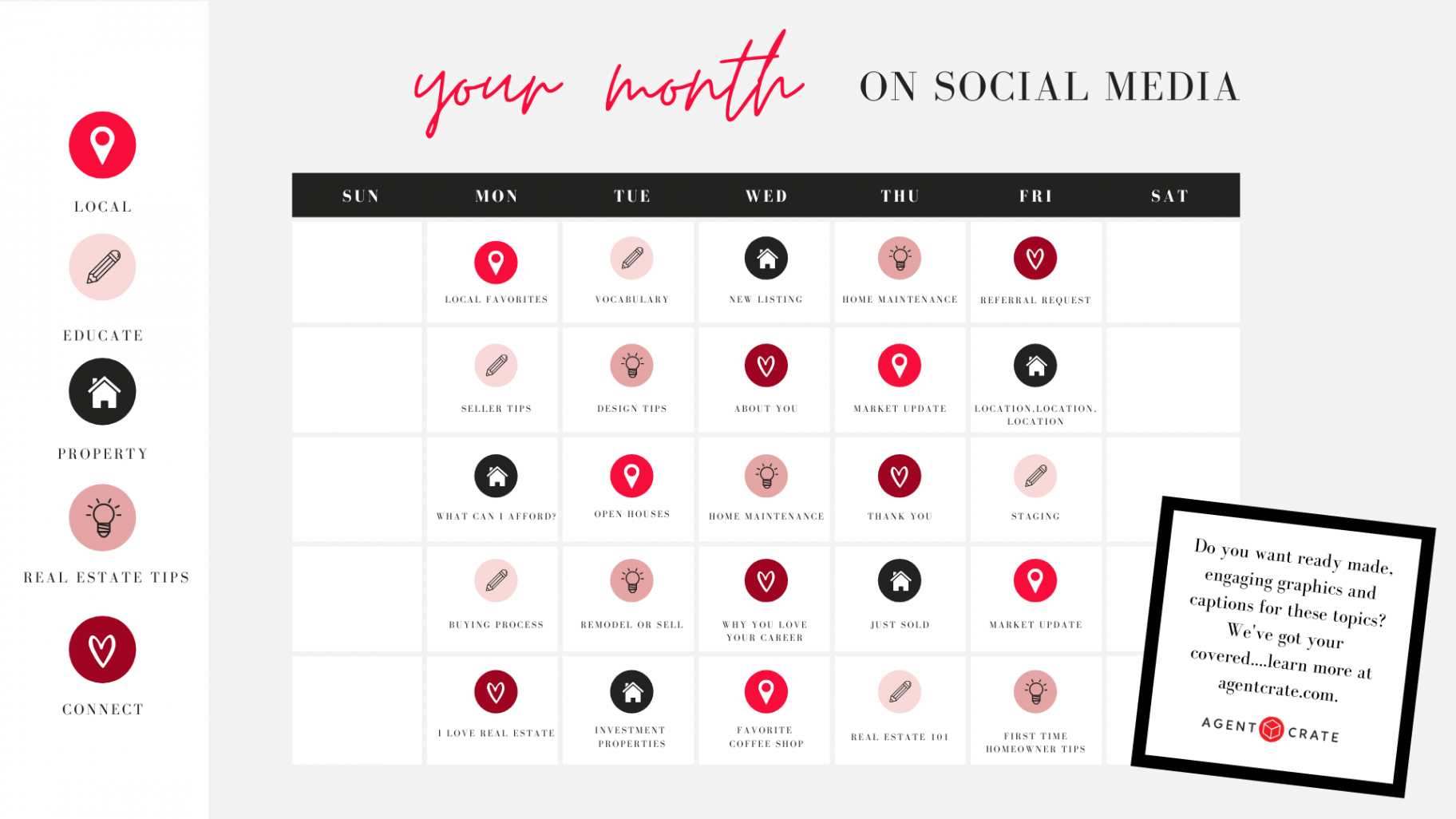 Social Media Content Calendar For Real Estate (Free Download +