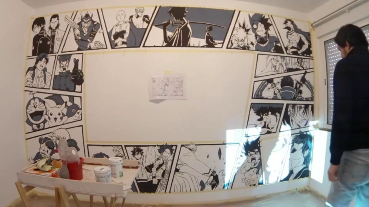 Speed Painting Anime & Manga Wall Mural  Bedroom wall paint, Wall murals,  Bedroom wall art