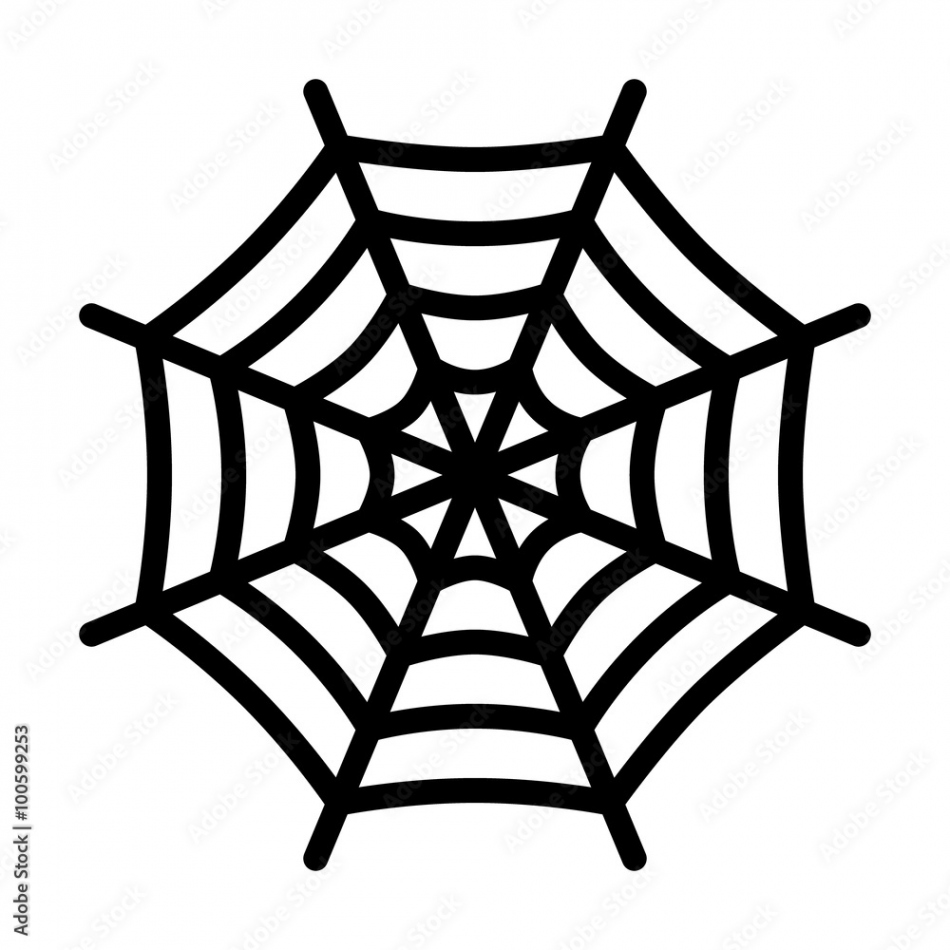 Spider web (spiderweb) line art icon for apps and websites Stock