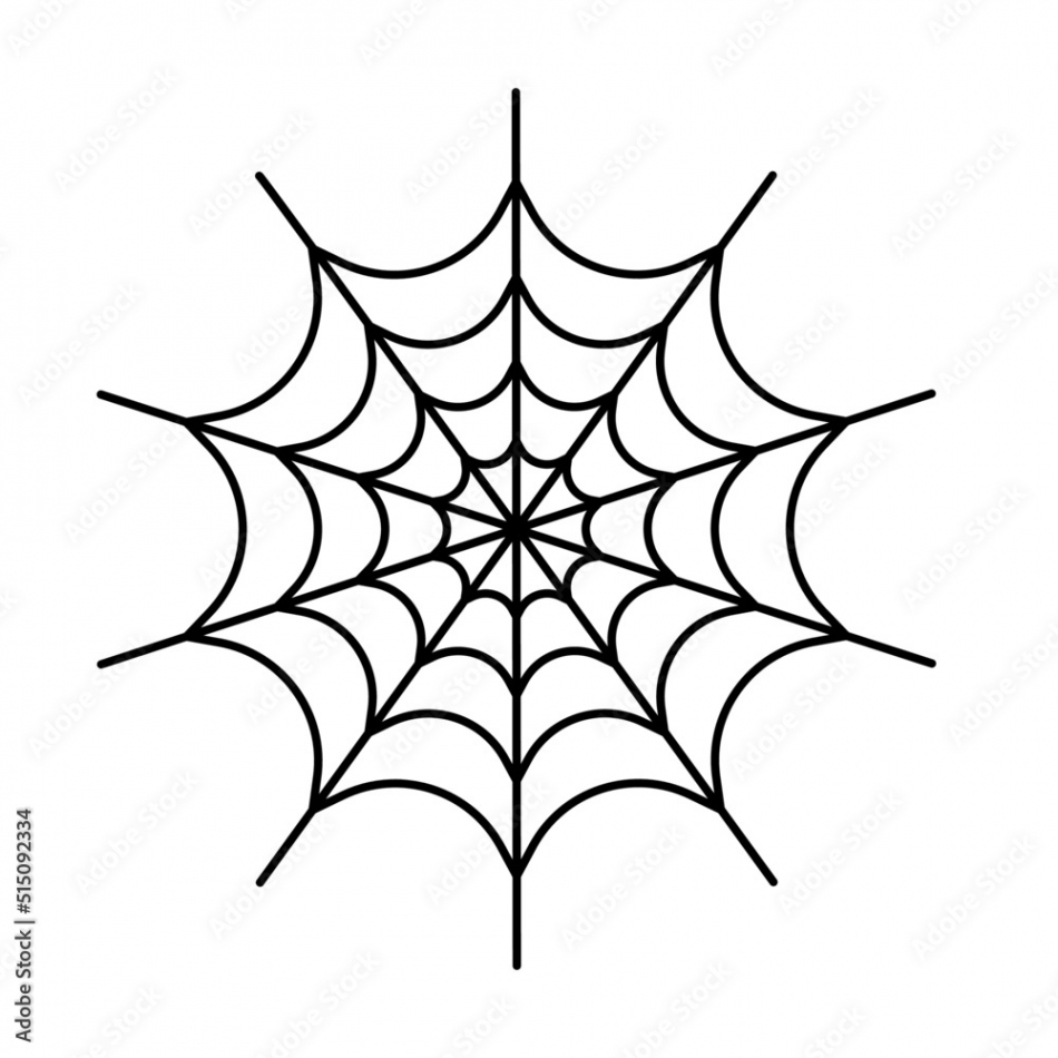 spider web vector illustration line art logo icon Stock