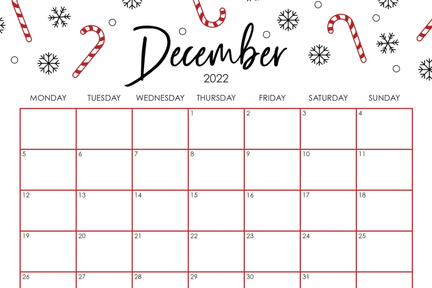 + Splendid Printable December Calendar  Designs