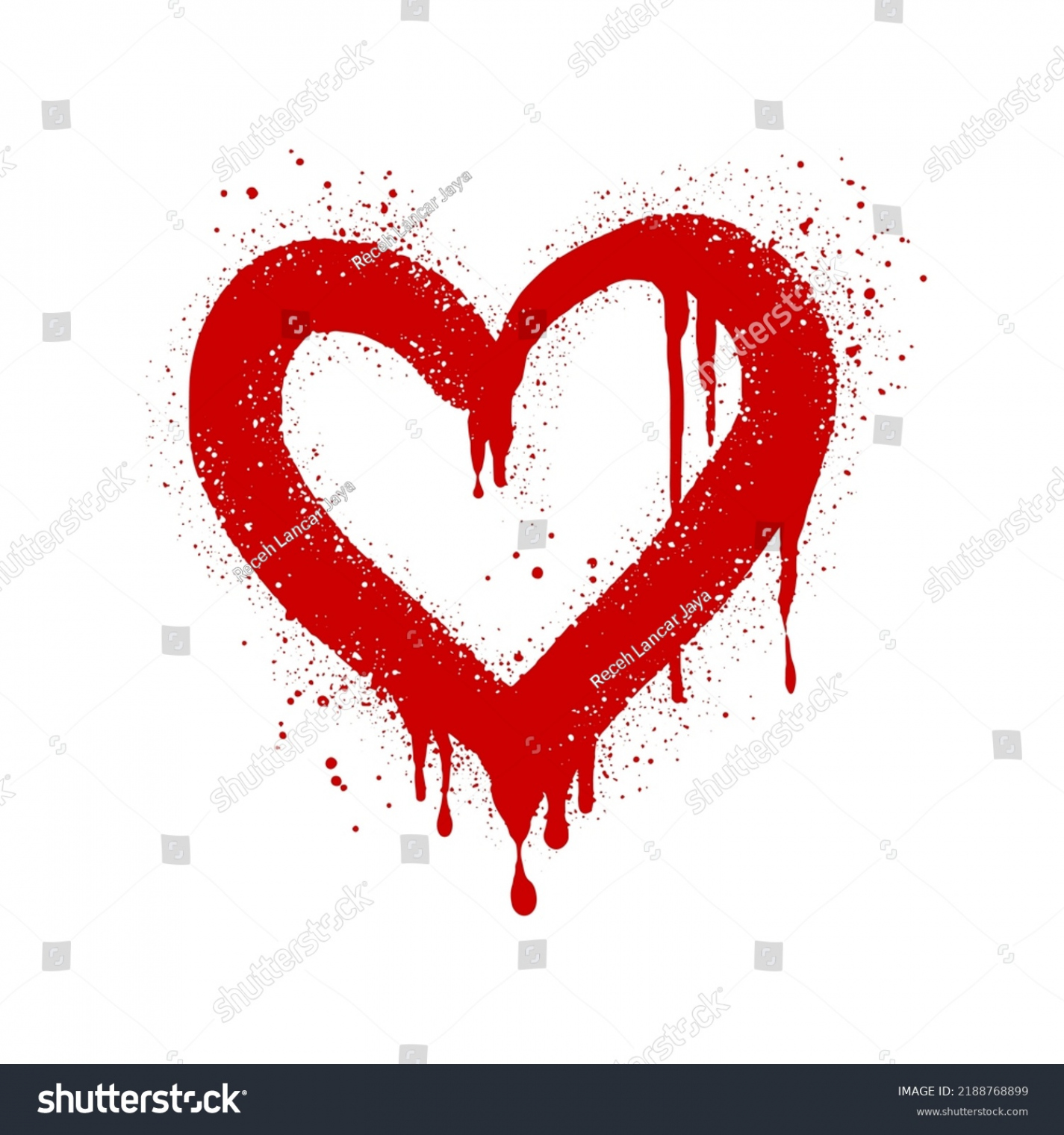 Spray Painted Graffiti Heart Sign Red Stock Vector (Royalty Free