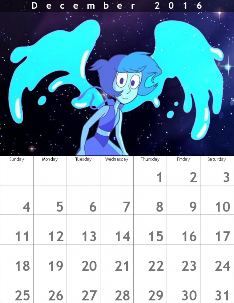 Steven Universe Calendar  December by HitmonchanMan on DeviantArt