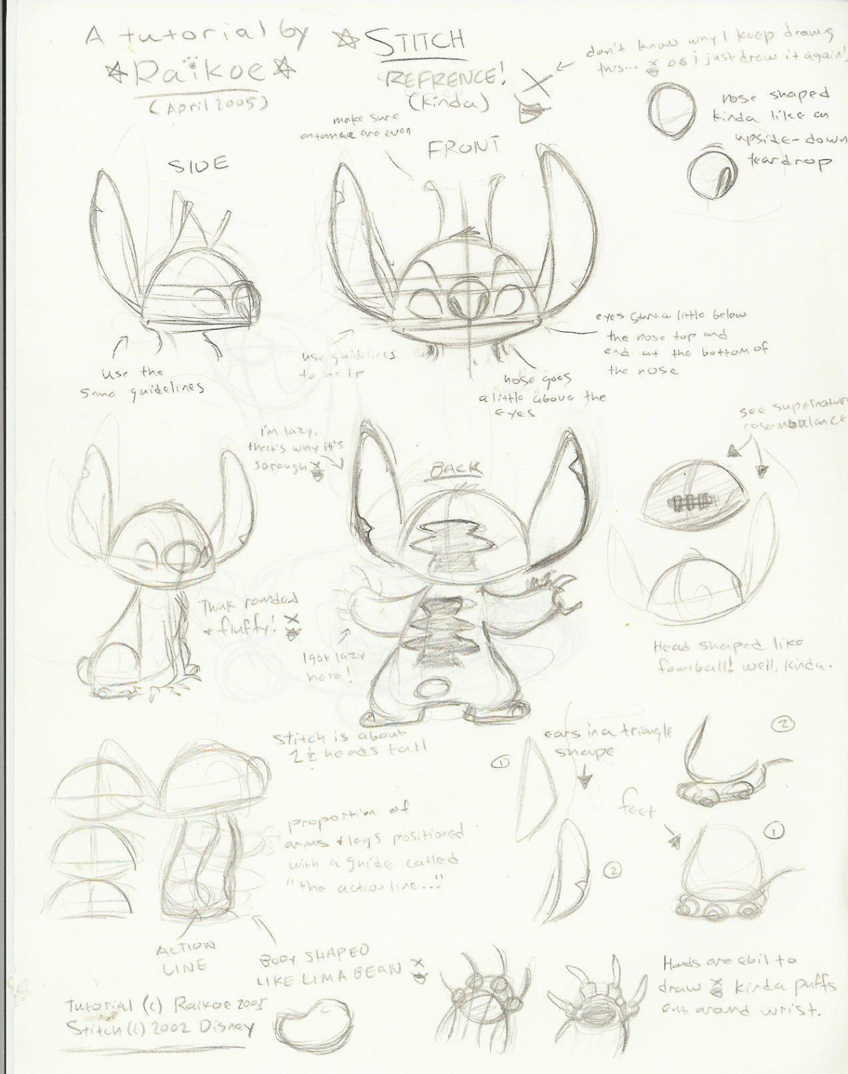 Stitch- Character Reference by raikoe on DeviantArt