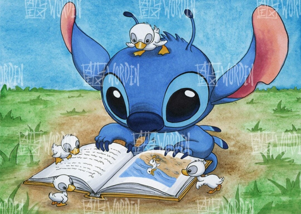 Stitch Reading the Ugly Ducking - Etsy