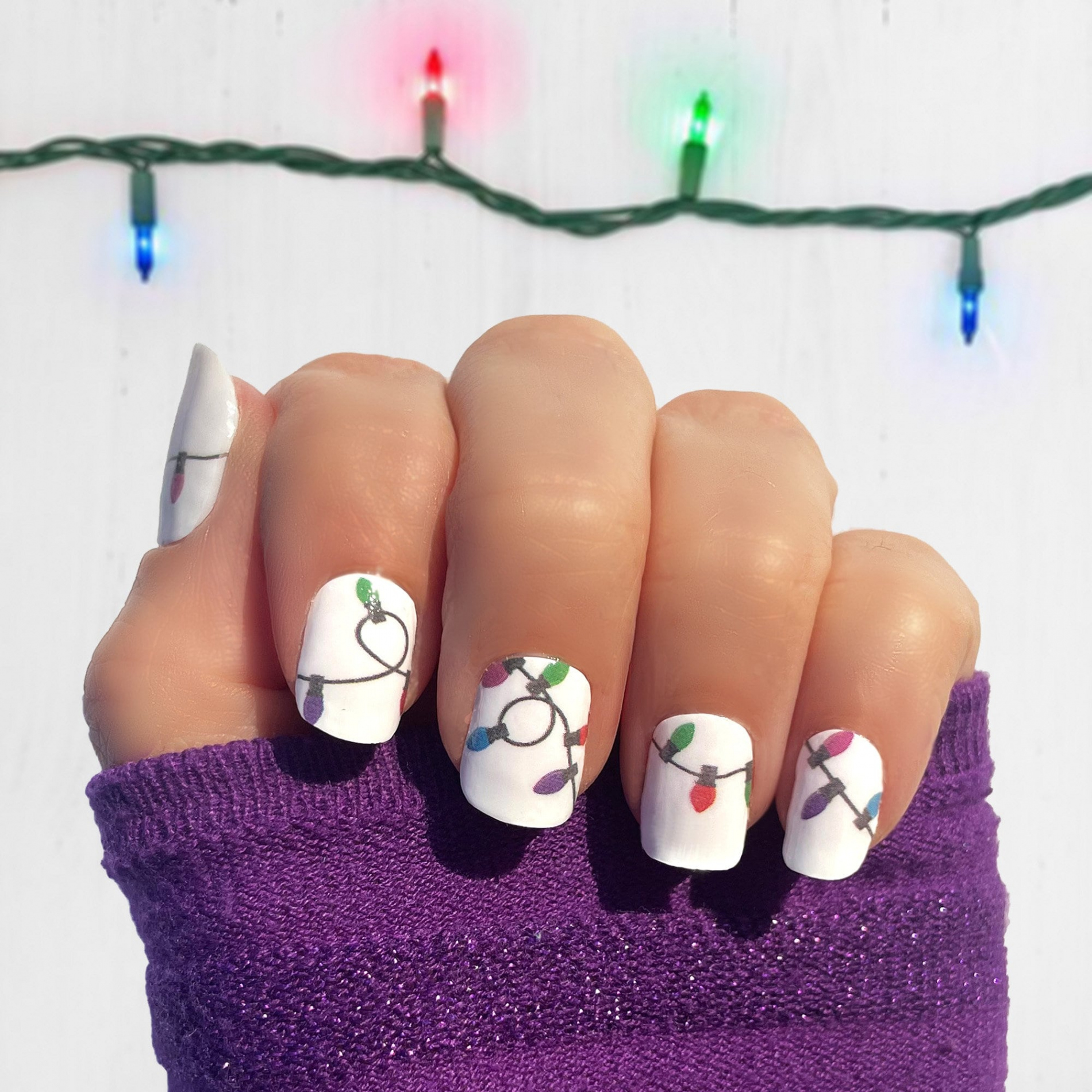 String of Lights Glow in the Dark Nail Wraps - Etsy