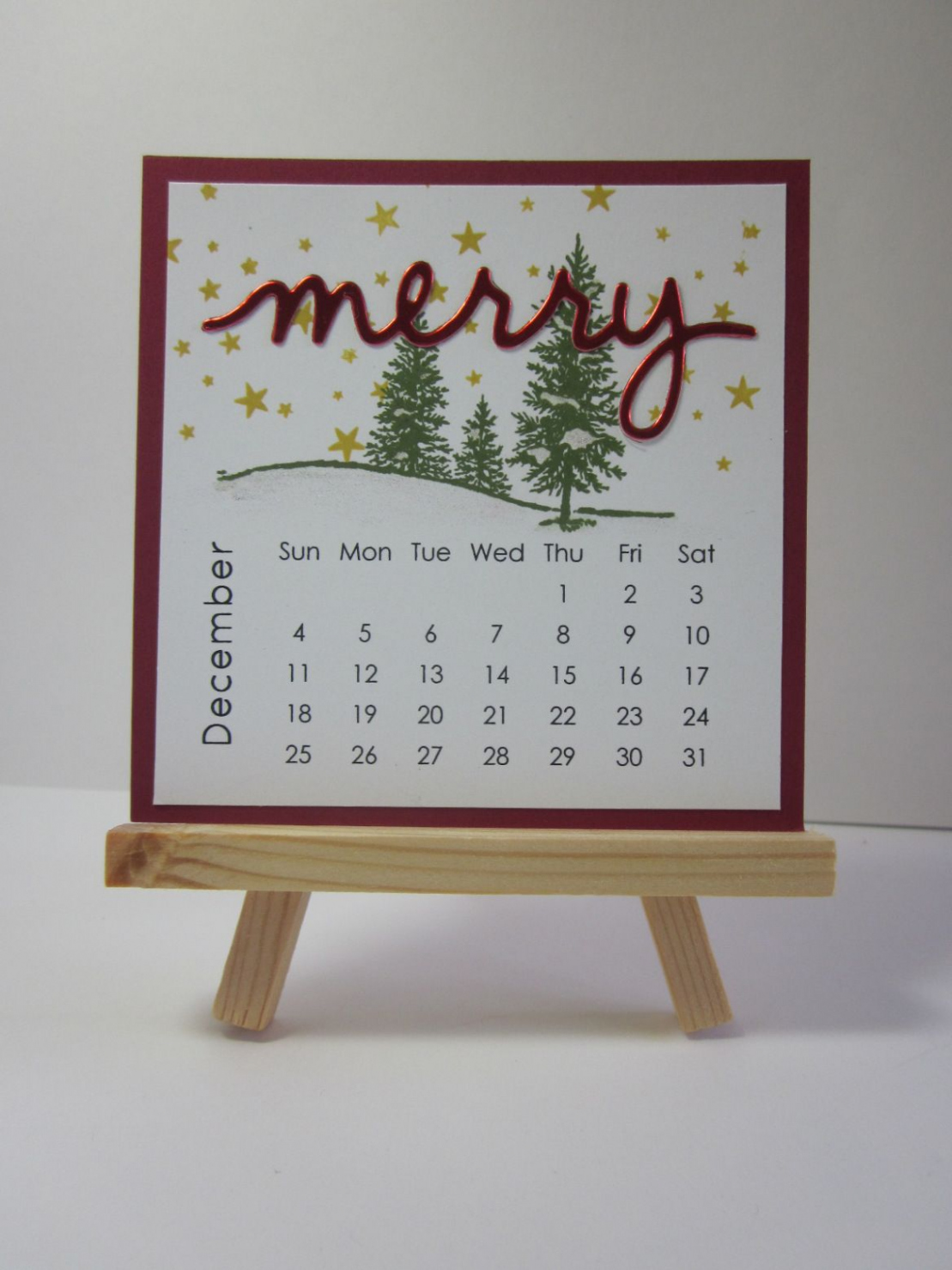 The Merry Month of December  Easel calendar, Diy calendar