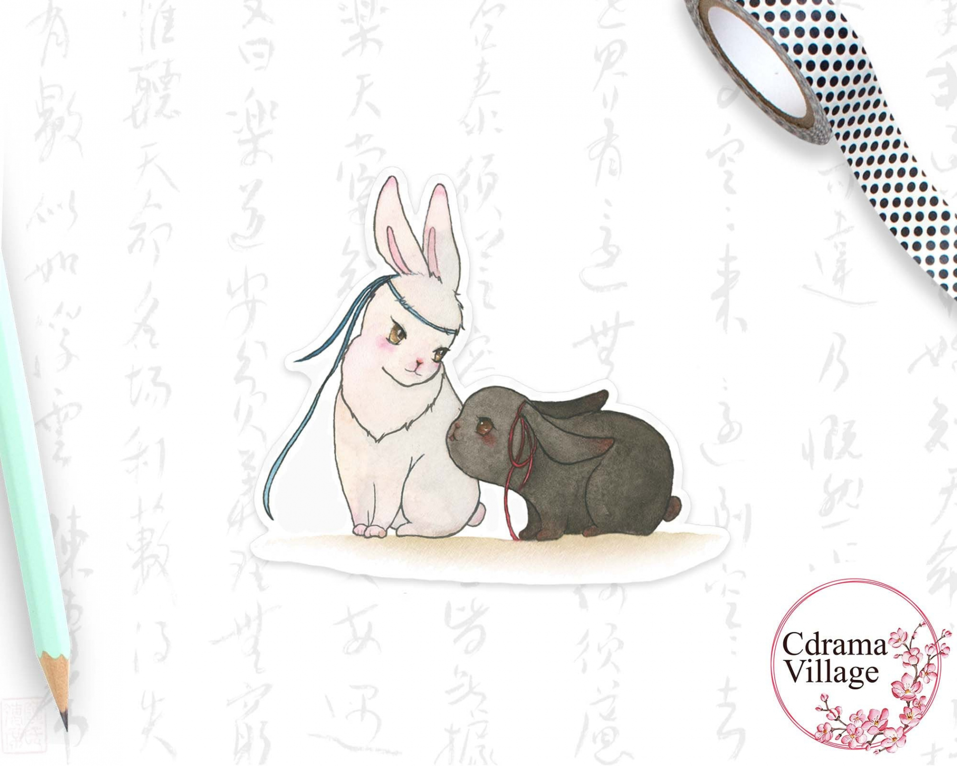 The Untamed Bunny Sticker Wei Wuxian and Lan Zhan Rabbits on - Etsy