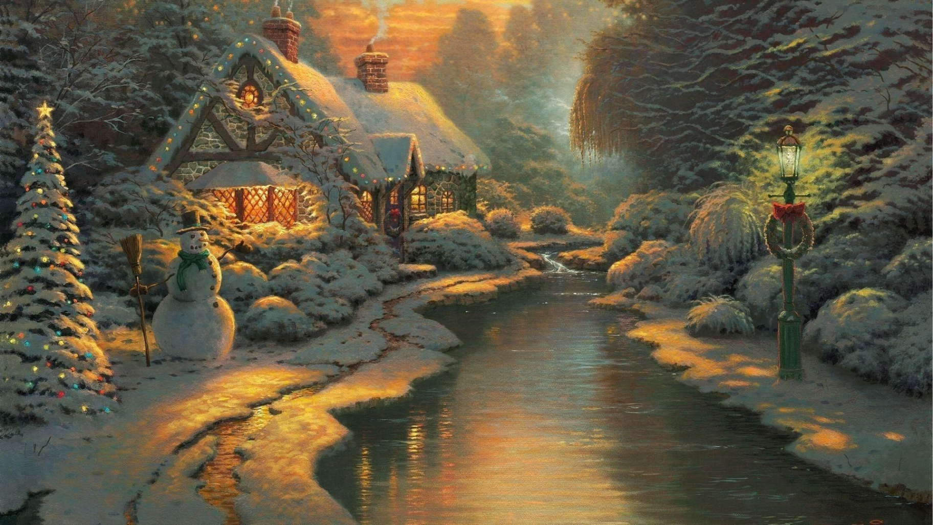 Thomas Kinkade Desktop Wallpaper Christmas  Thomas kinkade