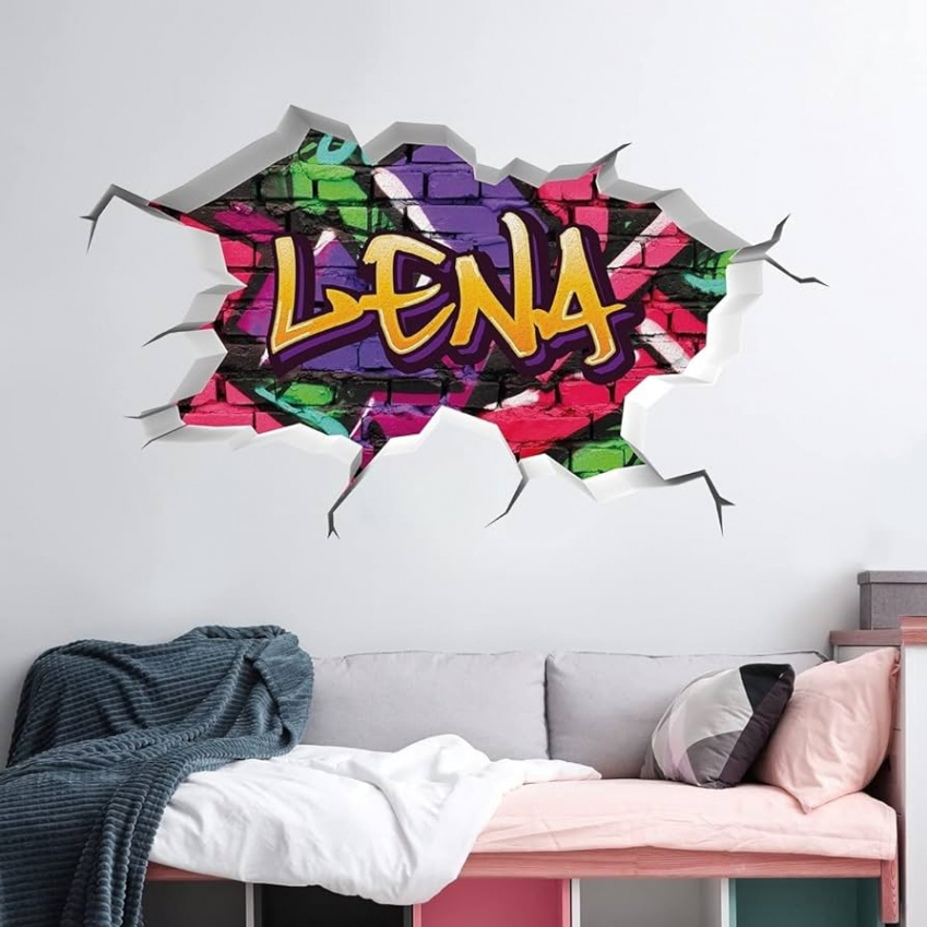 tjapalo® vr D Wall Tattoo Graffiti Name Wall Sticker Children