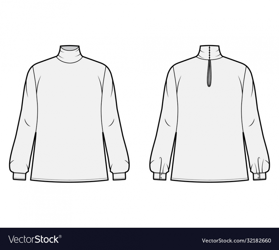 Turtleneck blouse technical fashion Royalty Free Vector