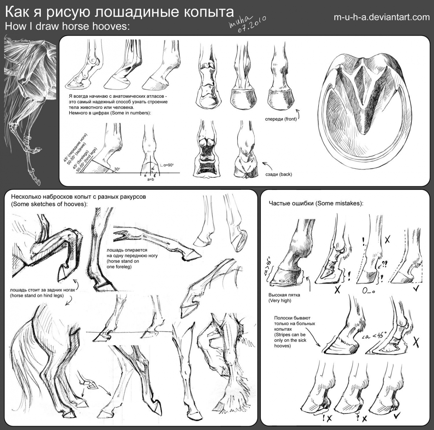 tutorial - horse hooves by m-u-h-a on deviantART  Horse drawings