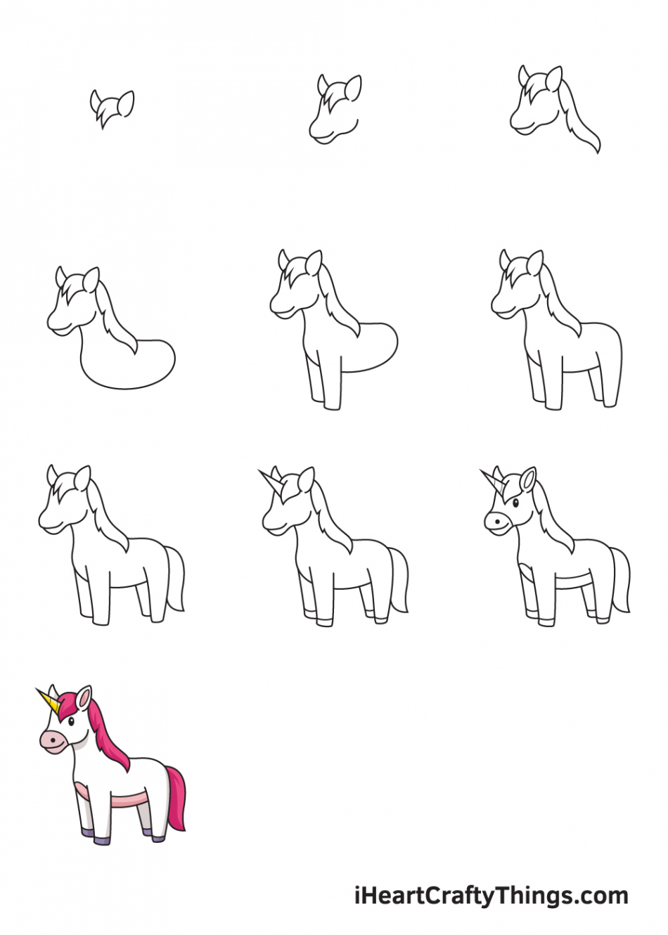 Unicorn Drawing - How To Draw A Unicorn Step By Step