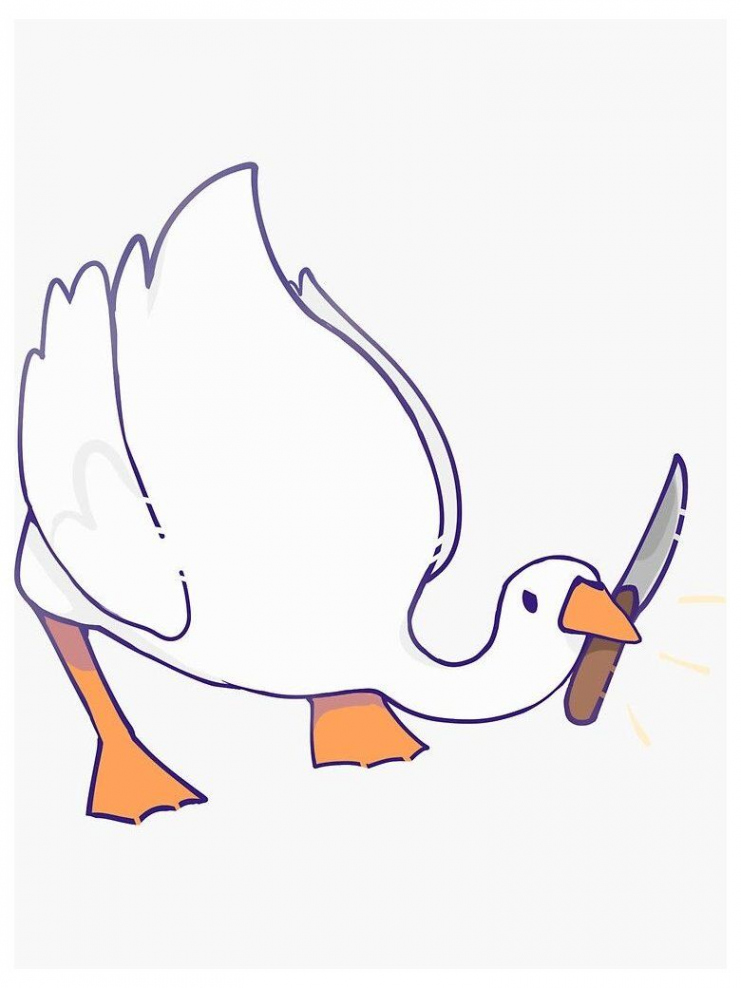 Untitled Goose Game Sticker #duck #with #knife #sticker