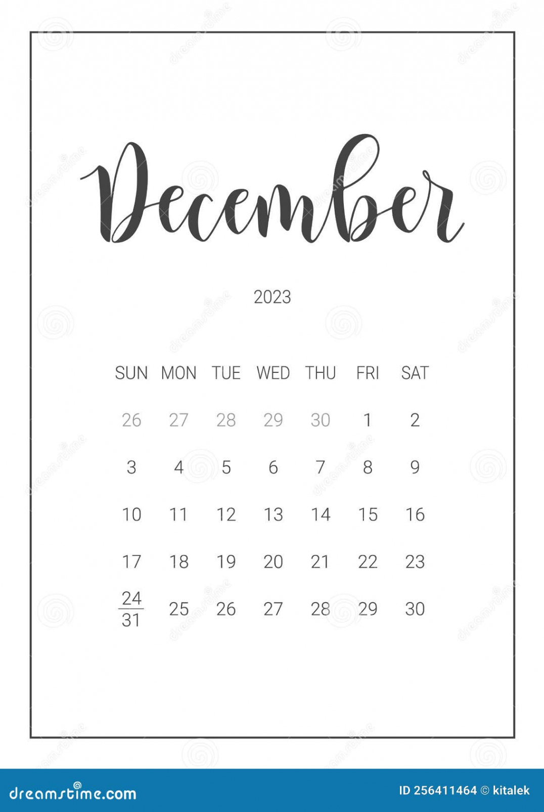 Vector Calendar Planner for December