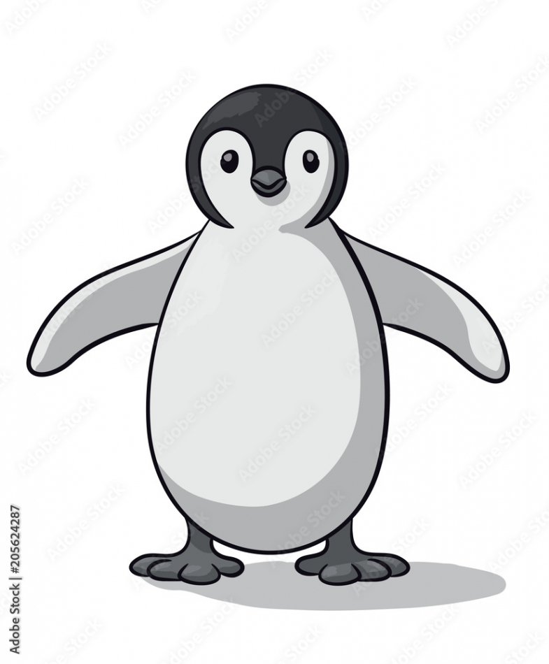 vector drawing of a cute penguin Stock-Vektorgrafik  Adobe Stock