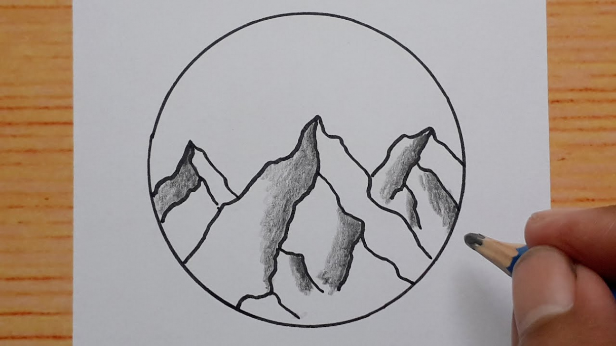 Very Easy How To Draw Mountain / d Drawing For Beginners #shorts