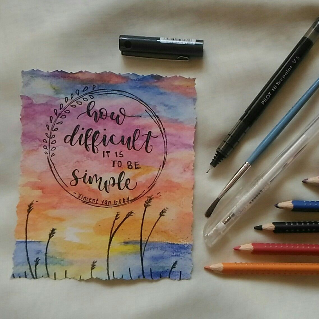 Watercolor pencils, sunsets, and a Vincent van Gogh quote  Van