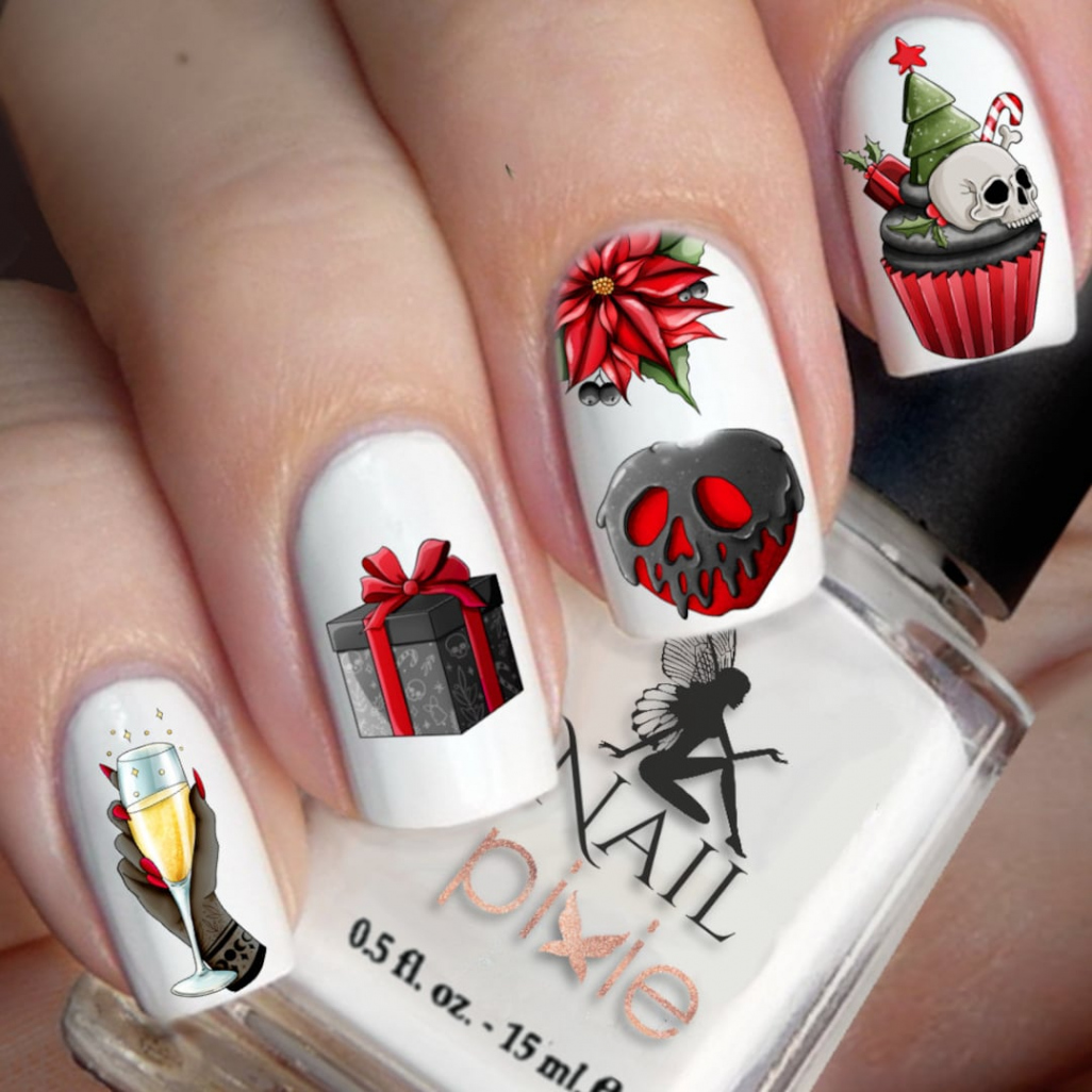 WEIHNACHTEN OMEN Gothic Schädel Xmas Hexe Nail Art Wasser - Etsy