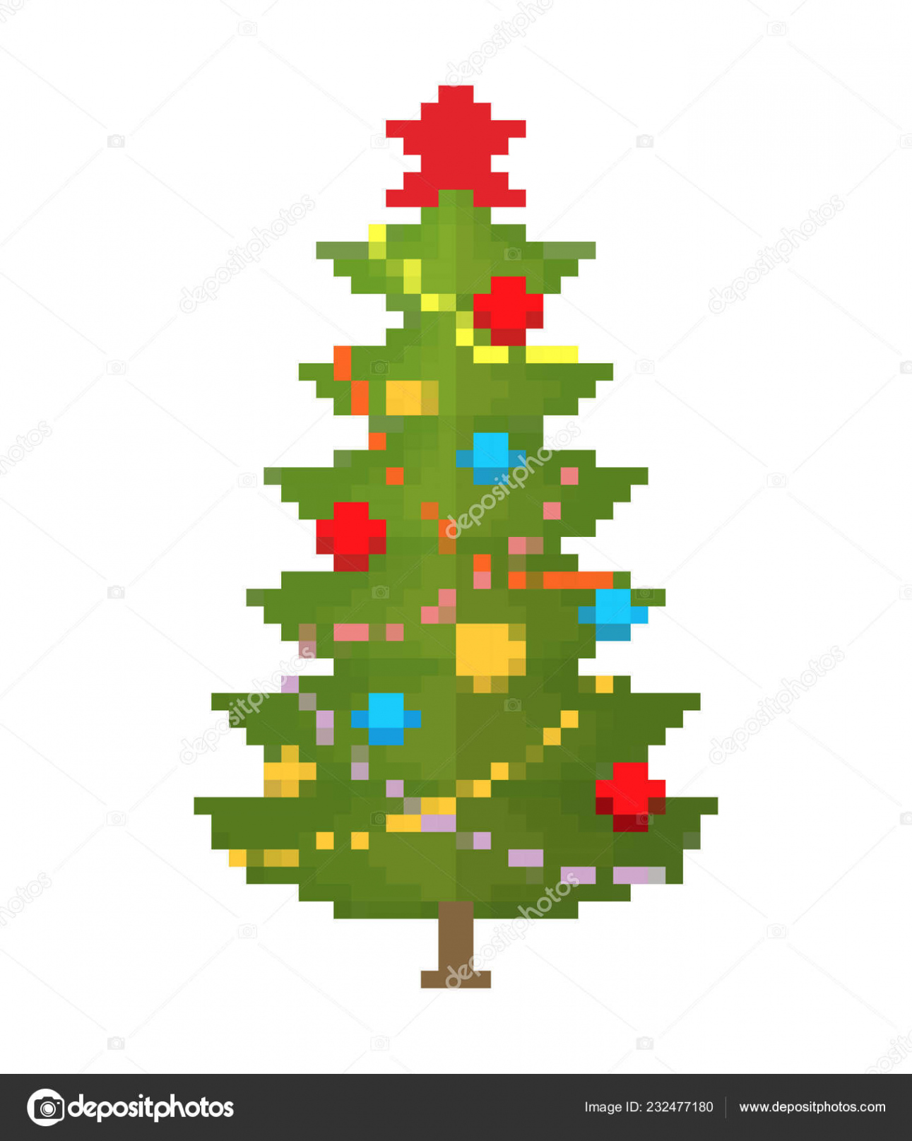 Weihnachtsbaum Pixelkunst Neues Jahr Bit Stock-Vektorgrafik von