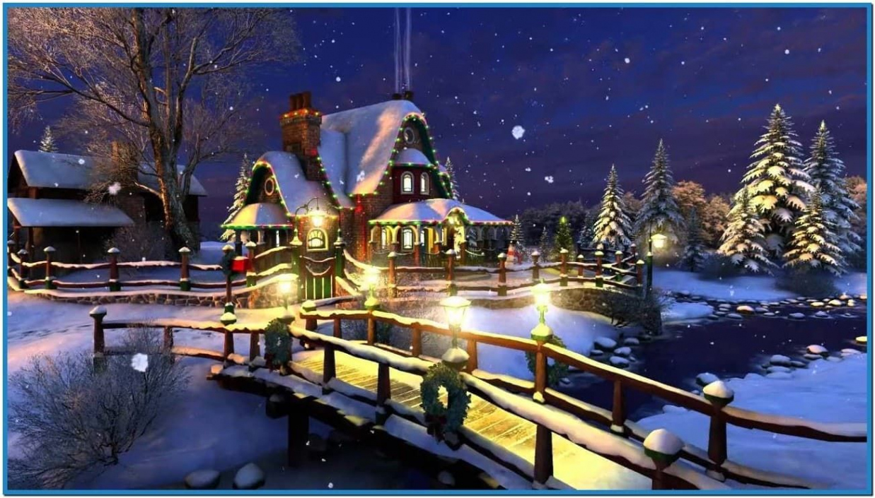 White christmas d screensaver and animated wallpaper - Download