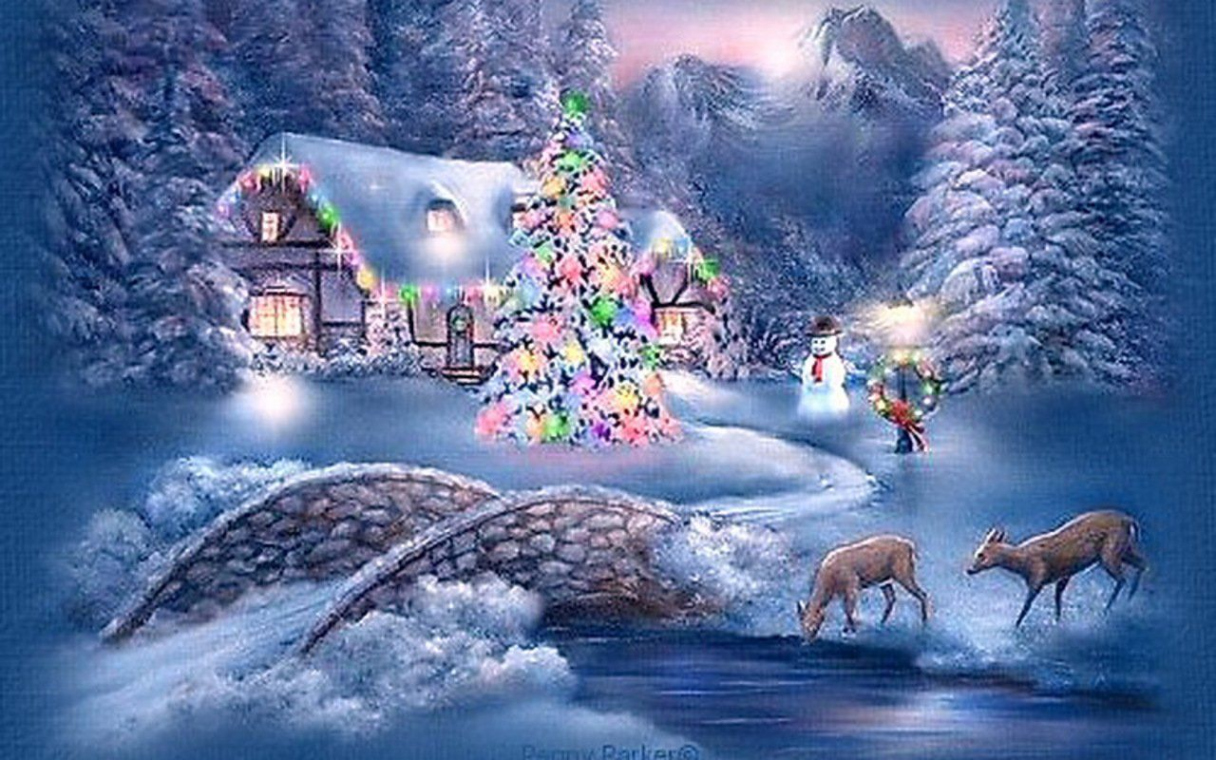 Winter Christmas Scene Wallpapers - Wallpaper Cave