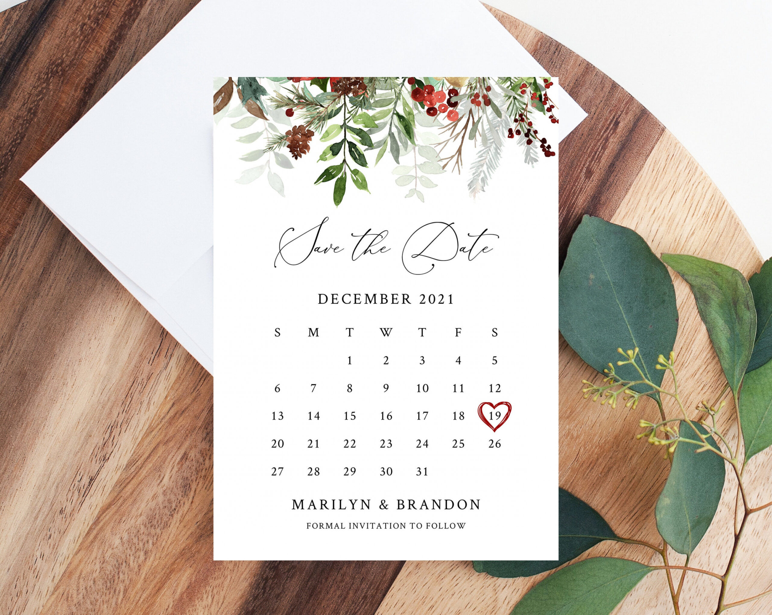 Winter Hochzeit Save the Date Kalender Vorlage Weihnachten - Etsy