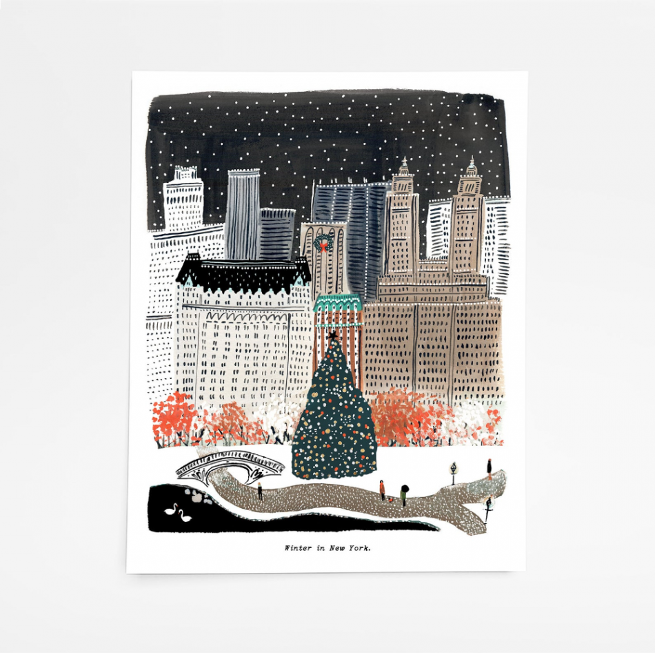 Winter in New York City Art Print Central Park Art New - Etsy