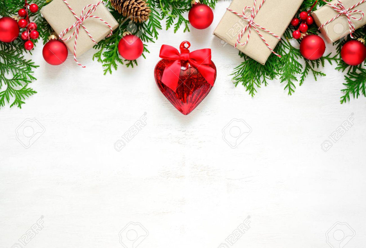 Xmas Or New Year Background, Holiday Plain Composition Made Of