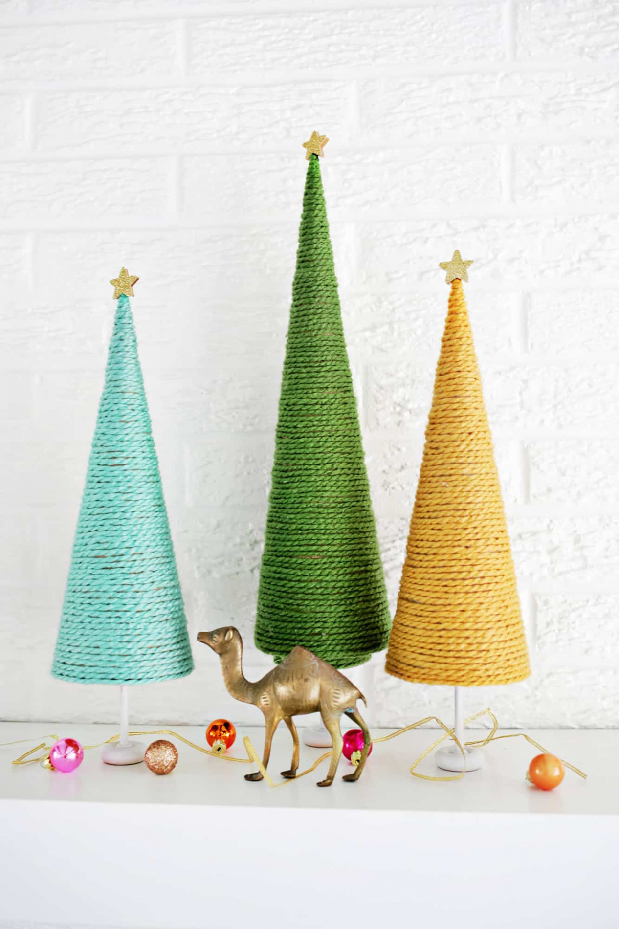 Yarn Christmas Tree DIY - A Beautiful Mess