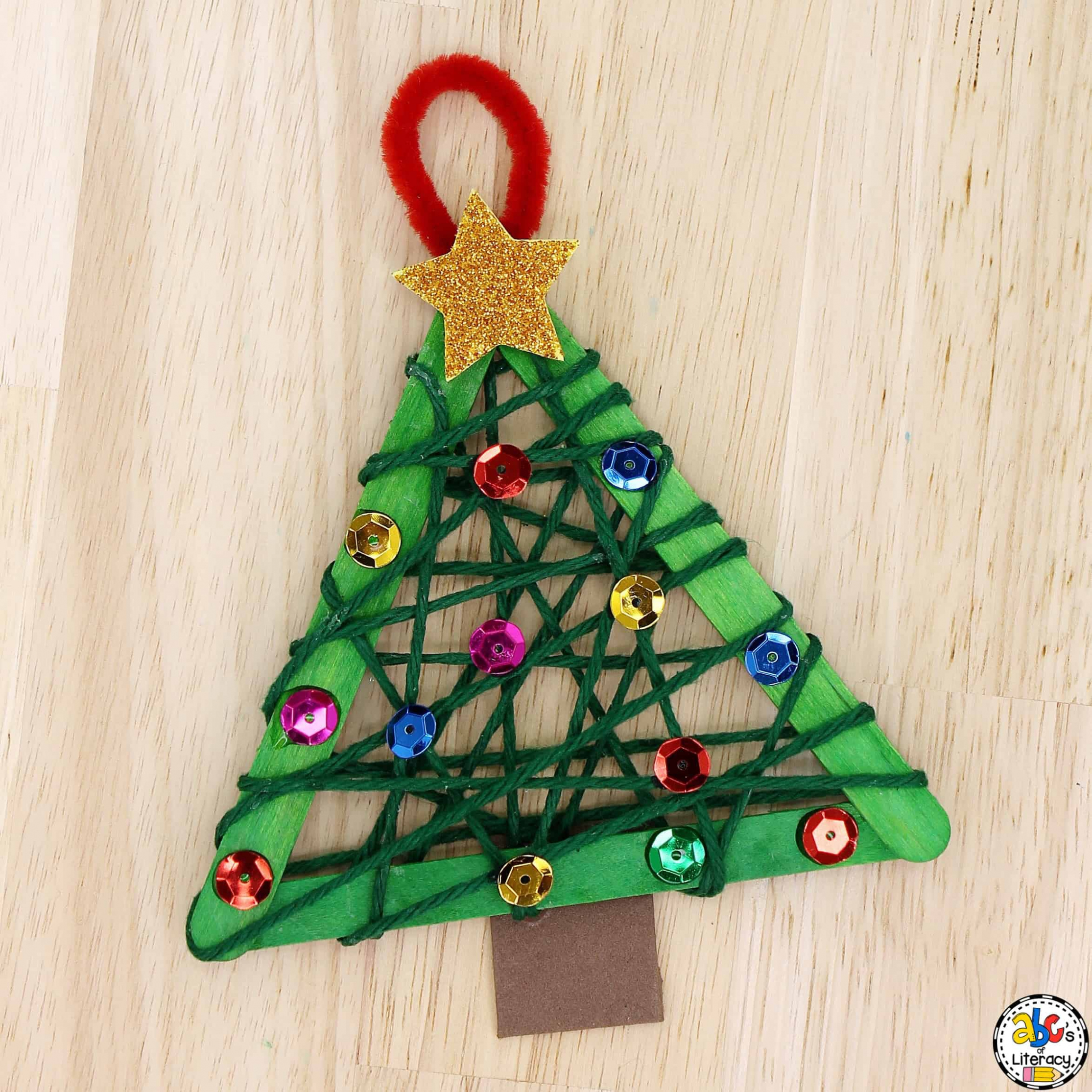 Yarn Christmas Tree Ornament: Christmas Craft for Kids