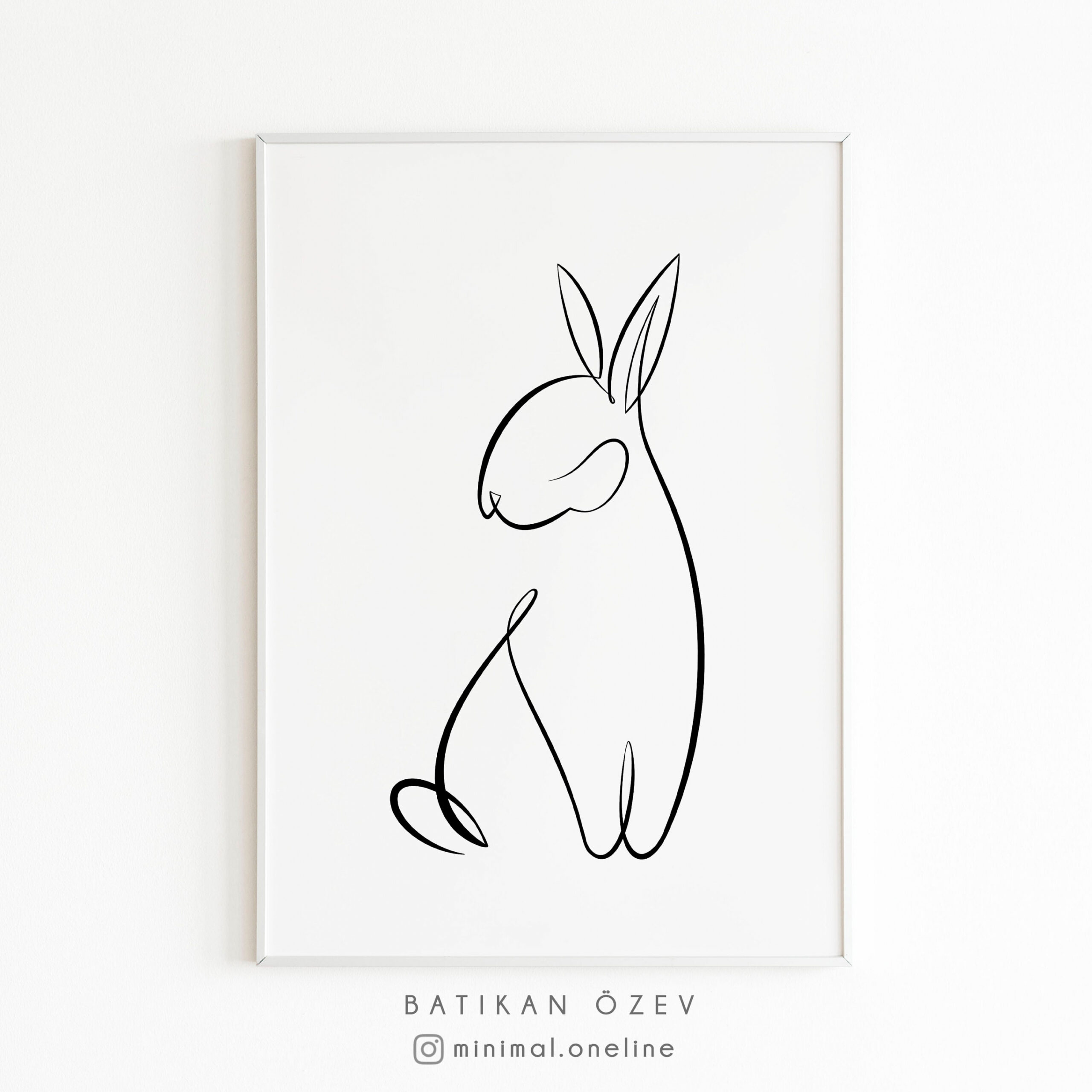 Abstract Rabbit Figure Art, Rabbit Drawing, One Line Drawing