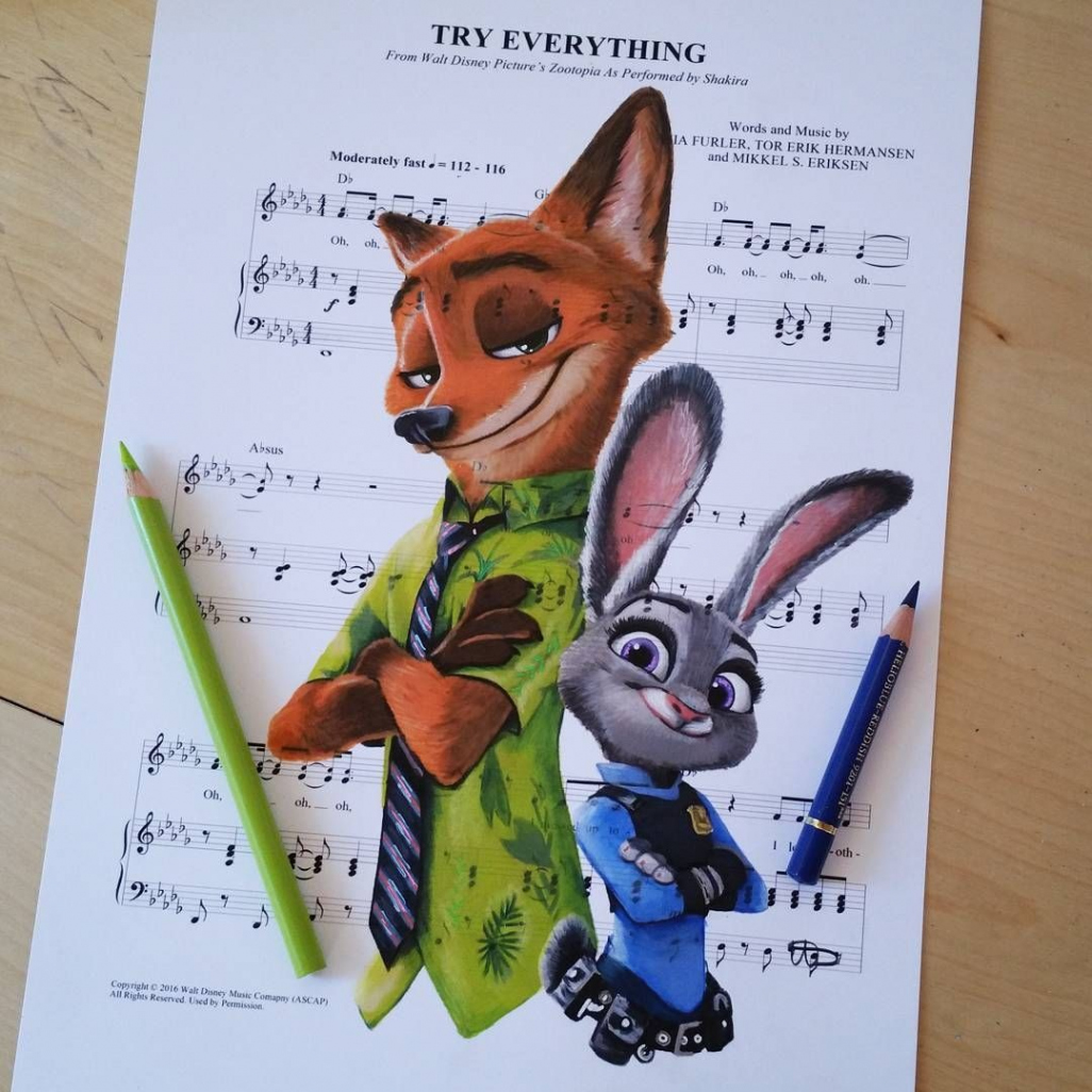 Animated Movies Drawn on their Music Scores  Disney art, Disney