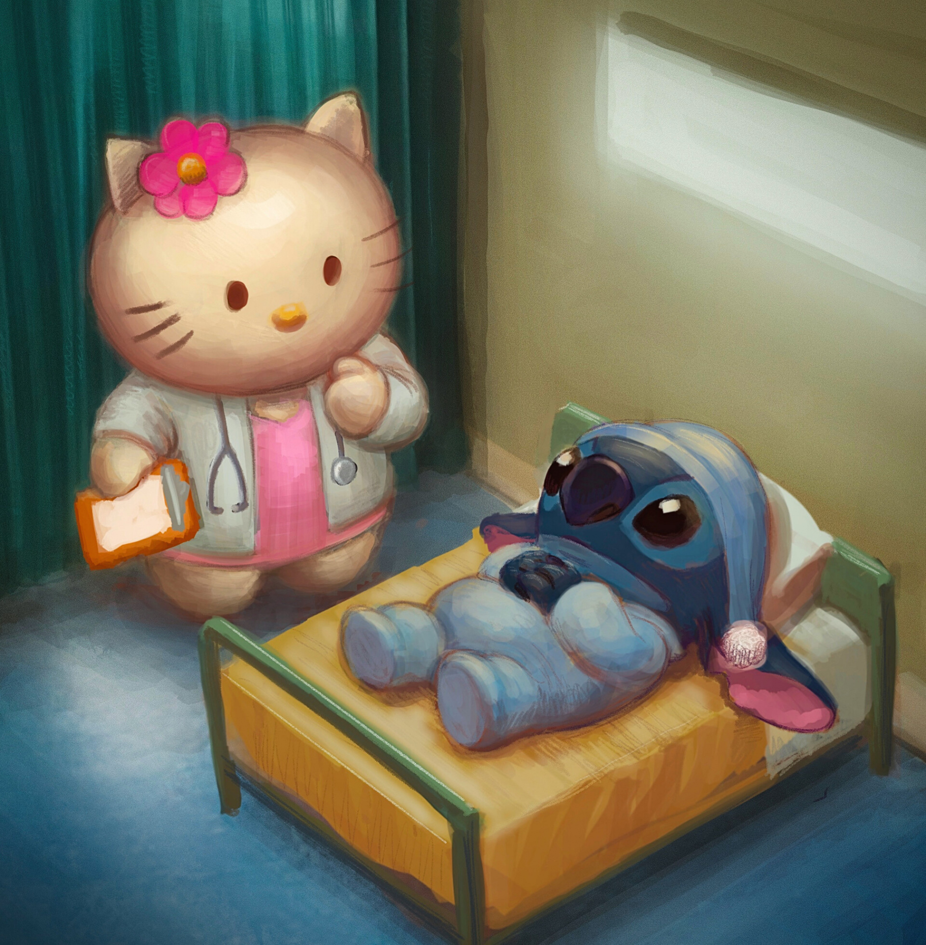 ArtStation - Hello Kitty meets Stitch