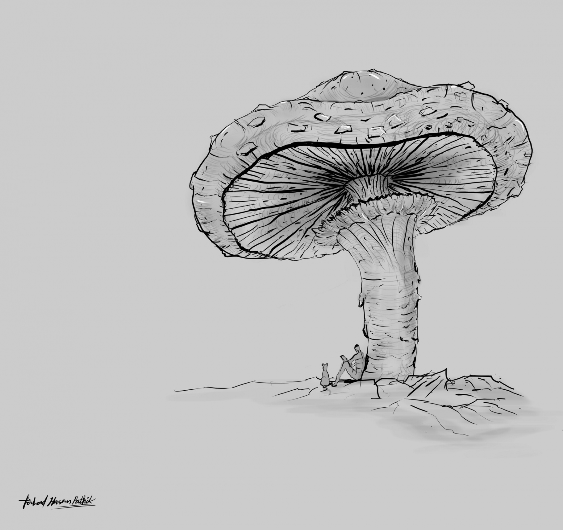 ArtStation - Sketching mushroom under mushroom