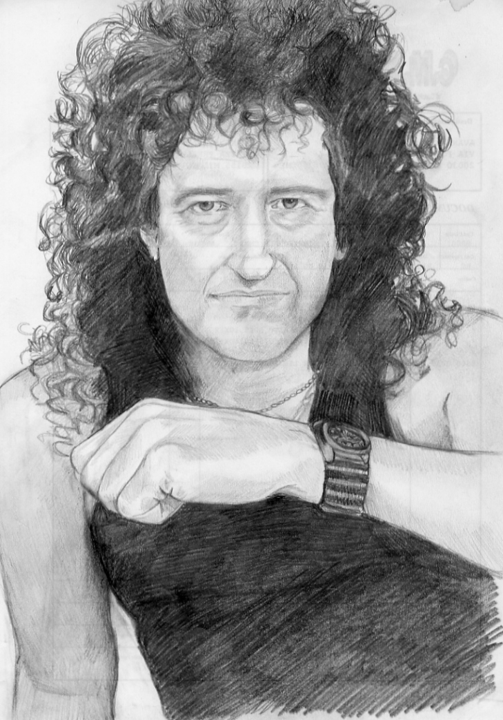 Brian May Queen cleaned by DrawnByYou on DeviantArt