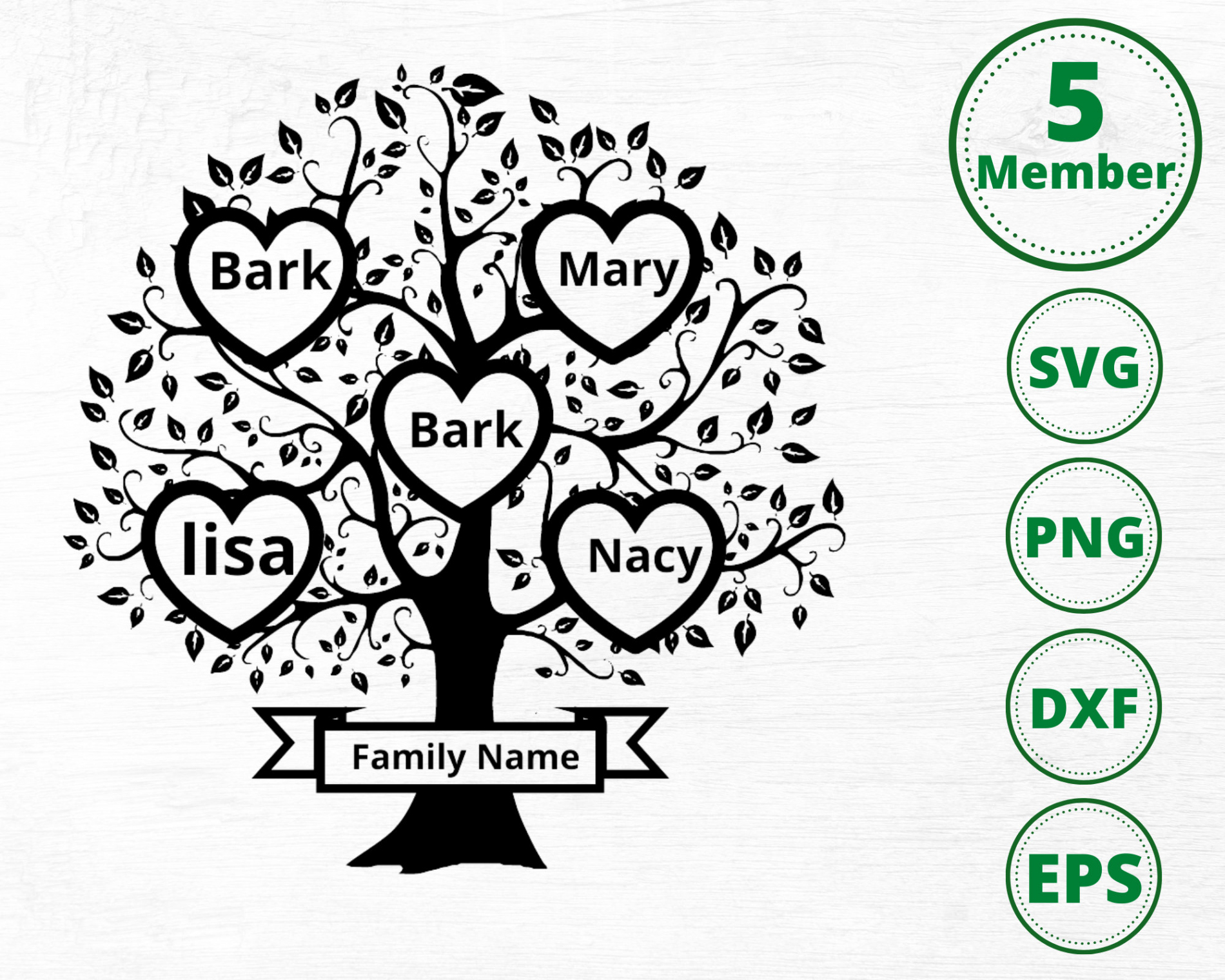 Buy Family Tree  Member Svg, Family Heart Tree Svg, Family