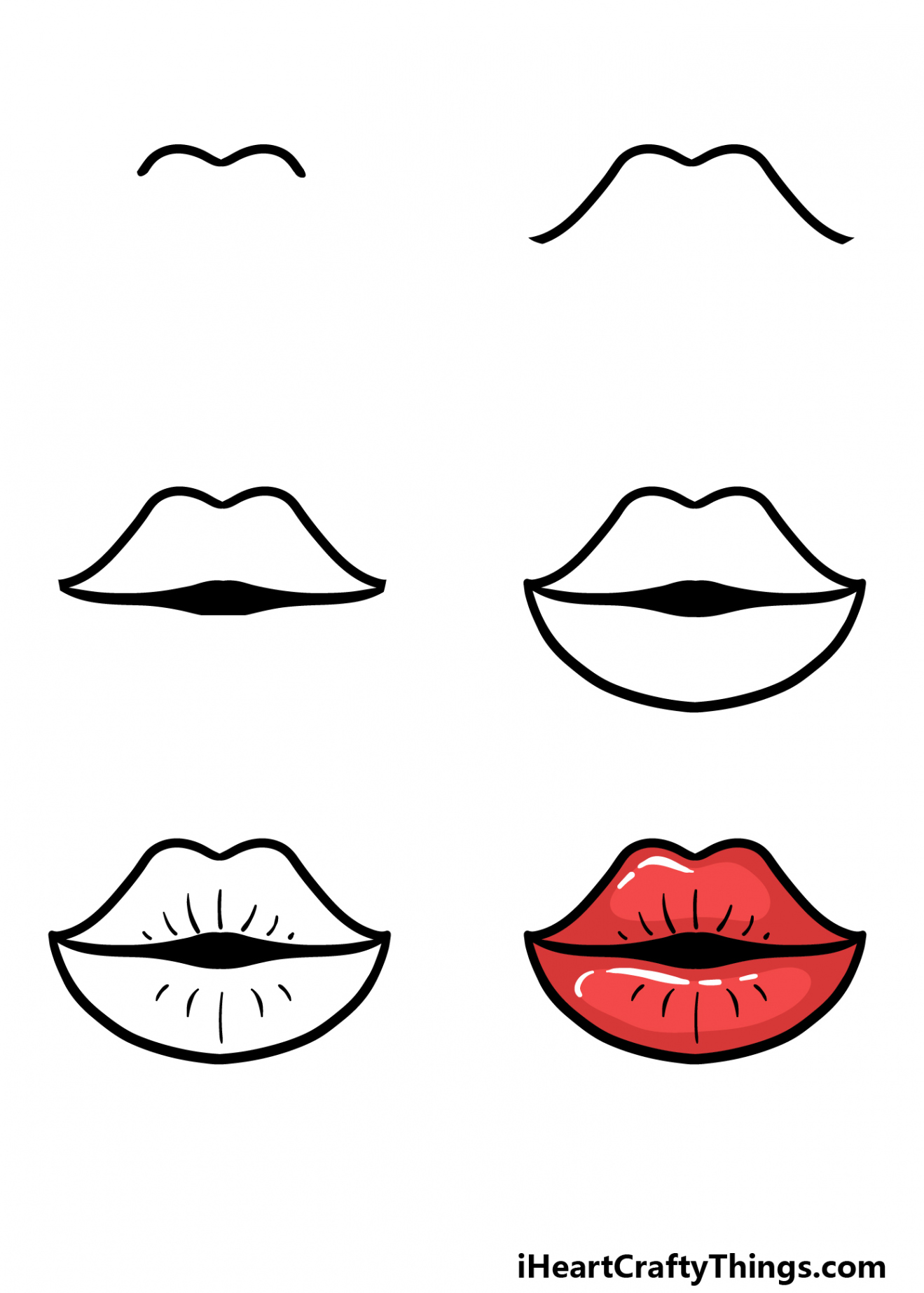 Cartoon Lips Drawing - How To Draw Cartoon Lips Step By Step