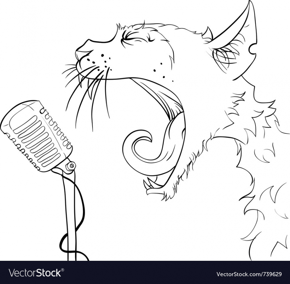 Cats yelling microphone Royalty Free Vector Image