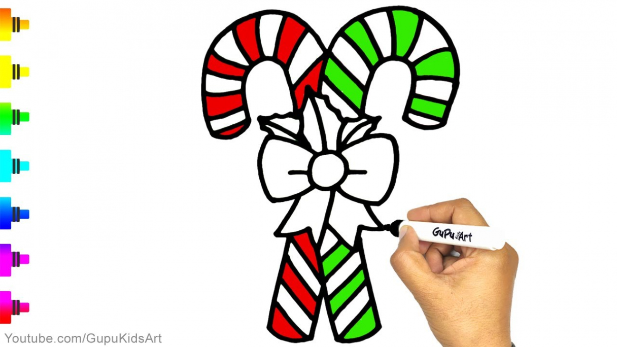 Christmas candy drawing  How to Draw Christmas Candy Cane