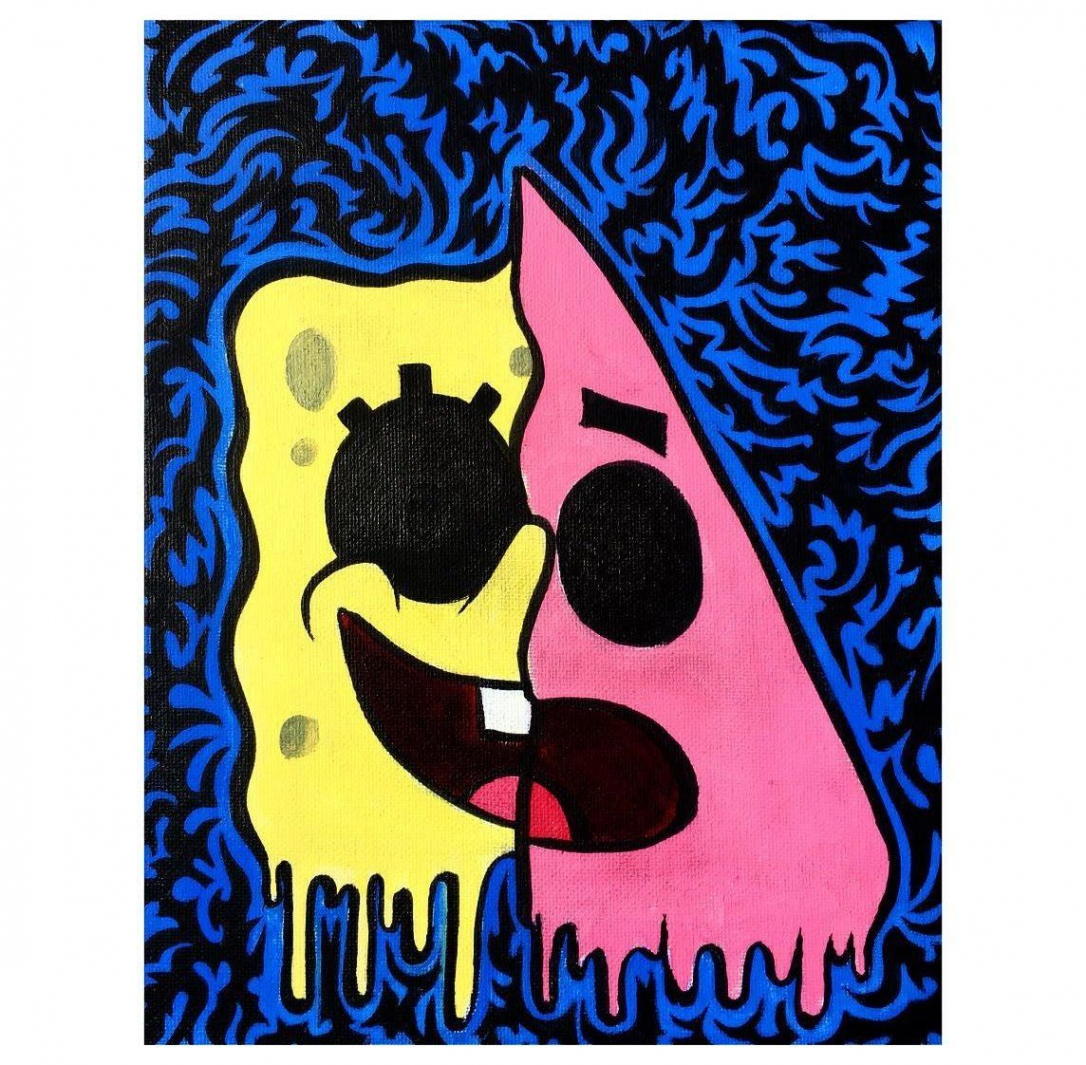 cool #paintings #trippy #spongebob #coolpaintingstrippyspongebob