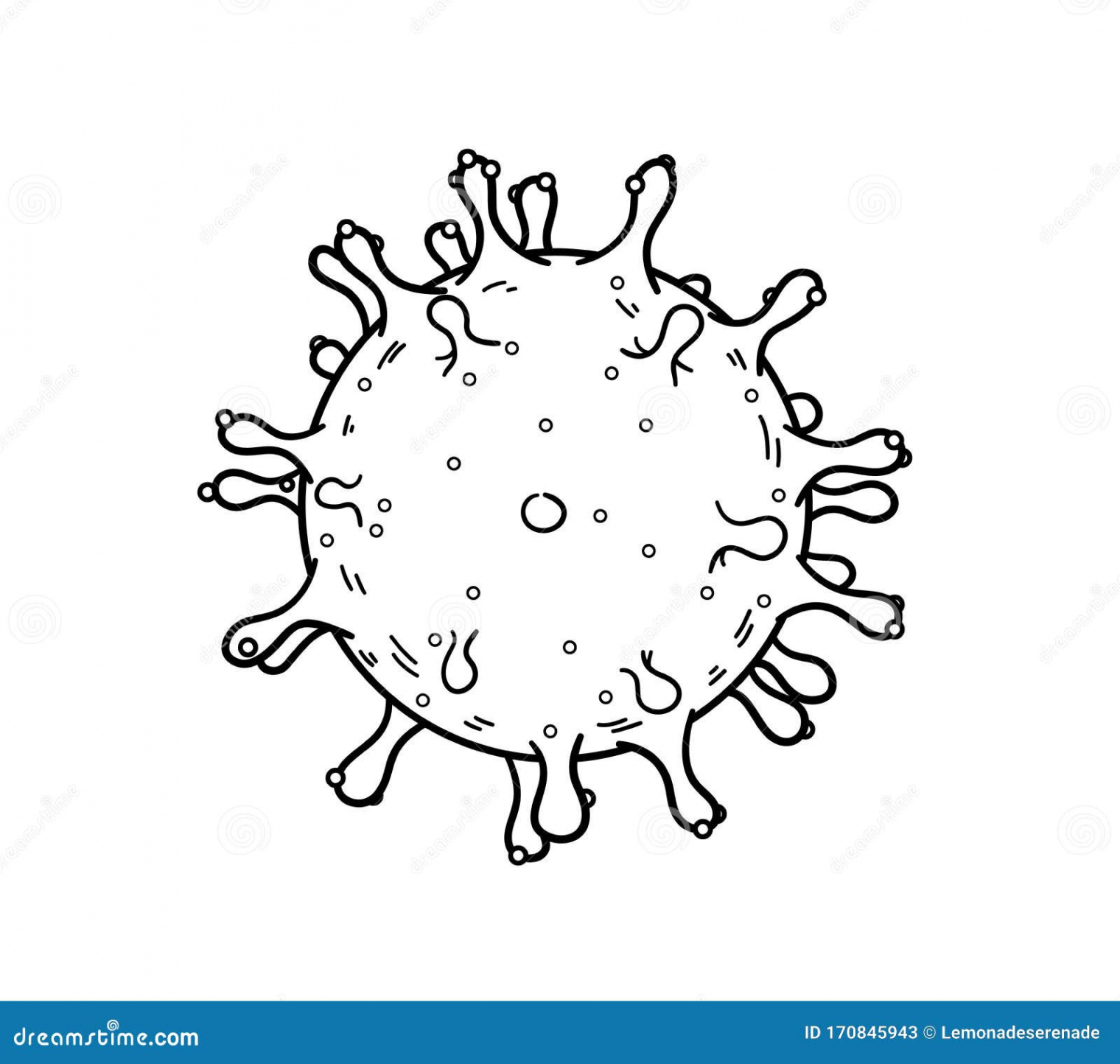 Coronavirus Virus Cartoon Doodle Illustration Stock Vector