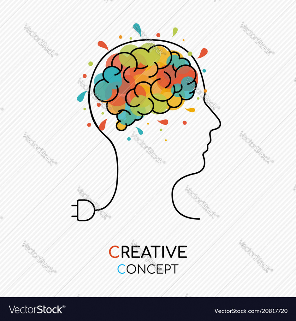 Creative art idea concept of human brain Vector Image