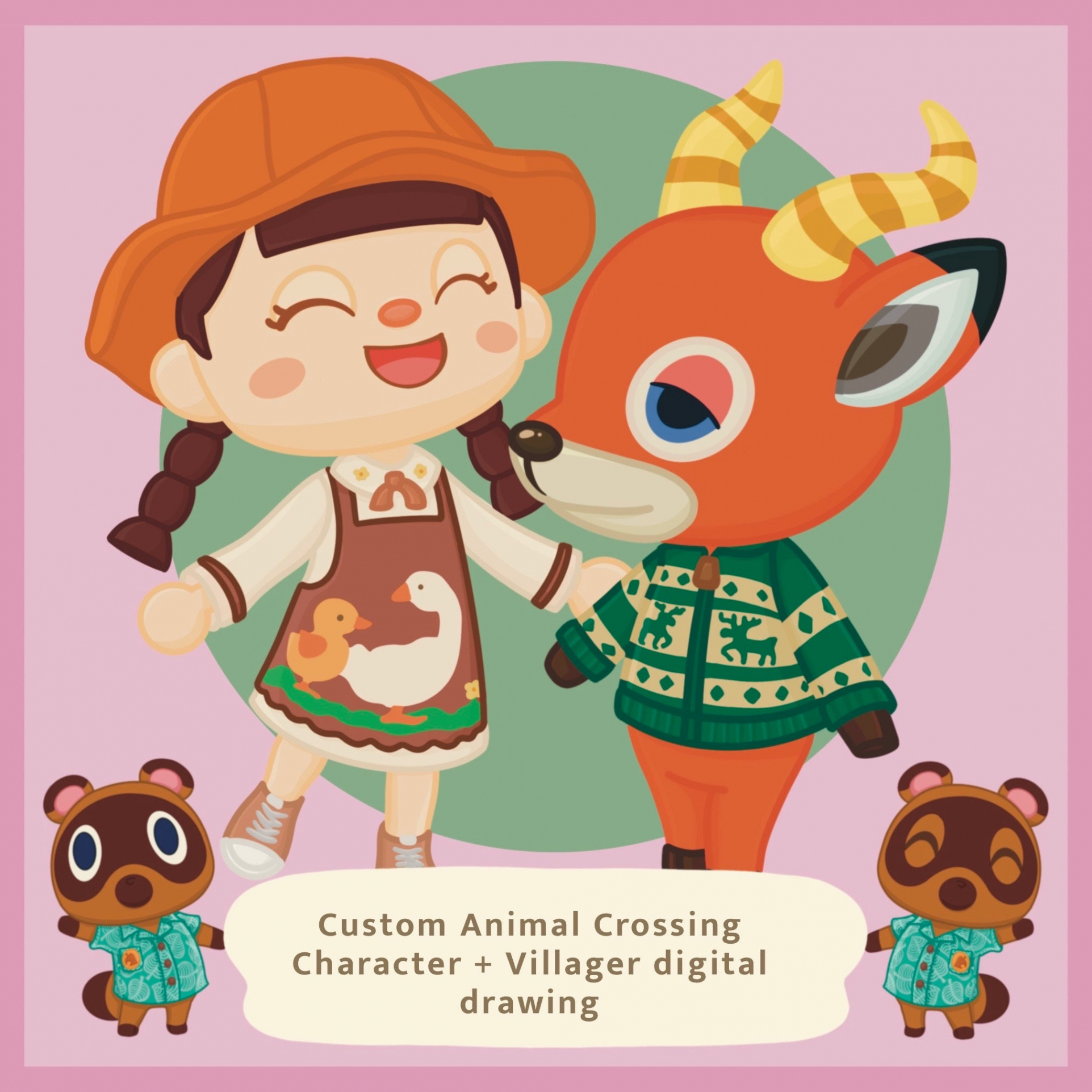 Custom Animal Crossing Character Villager Digital Drawing - Etsy