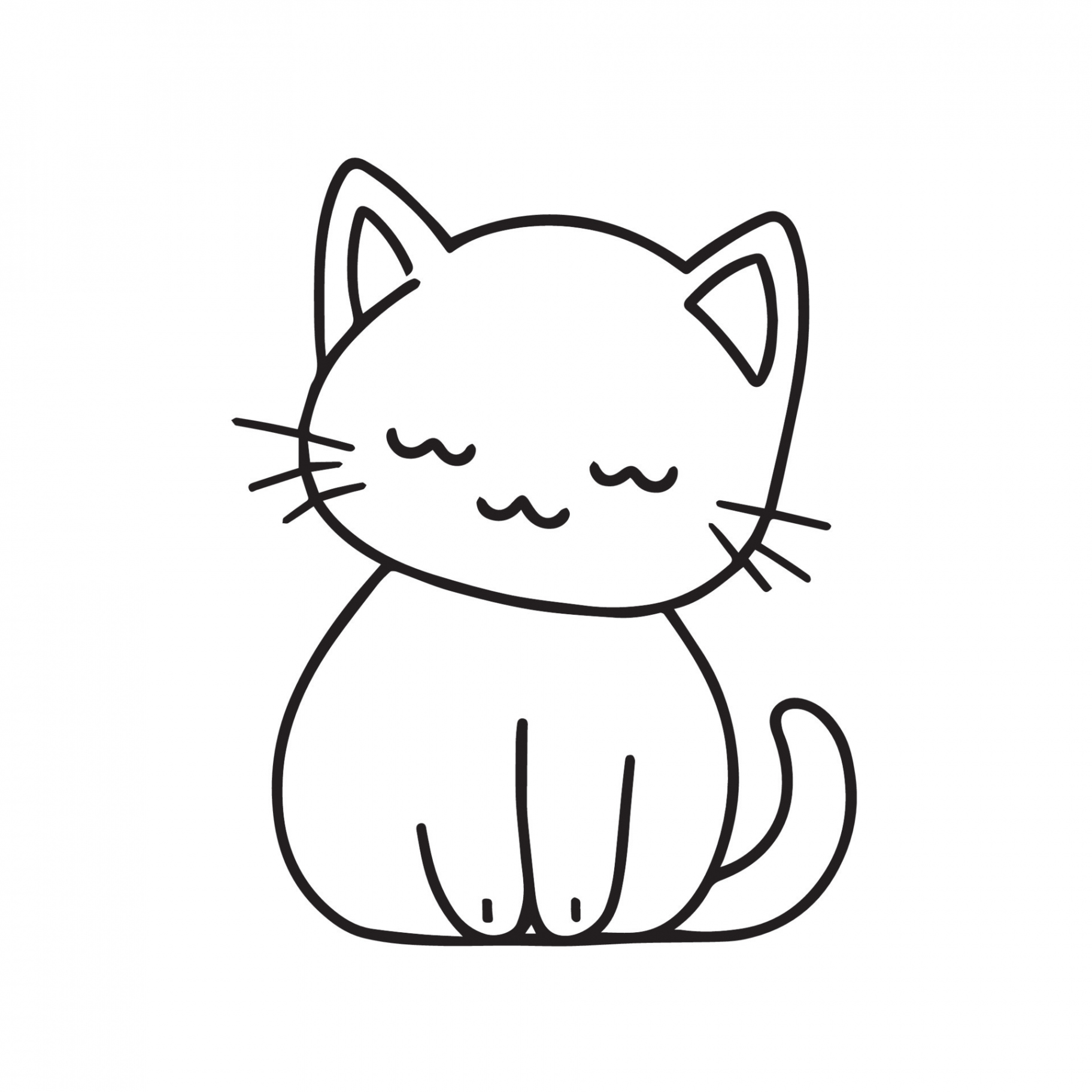 cute cat line art for drawing  Vector Art at Vecteezy