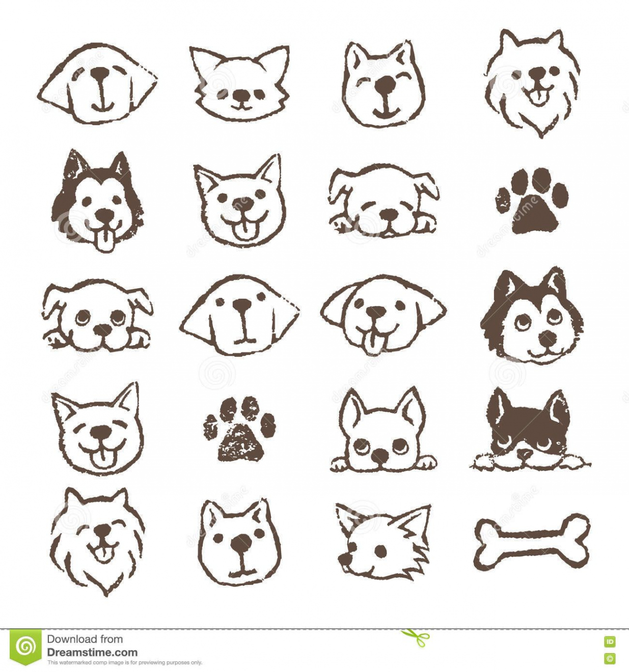 Dog icon set stock illustration