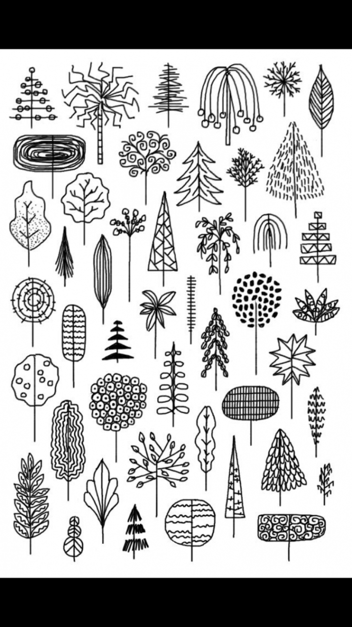 Doodle trees  Doodle drawings, Doodle art designs, Flower doodles