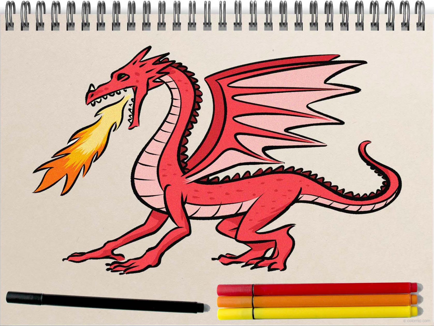 Dragon Drawing Ideas » How to draw a Dragon